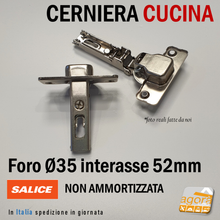Load image into Gallery viewer, CERNIERA A MOLLA CERNIERE PER CUCINA SALICE NEXIS WURTH INTERASSE 52MM