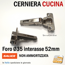 Load image into Gallery viewer, CERNIERA CUCINA SALICE A MOLLA RICAMBIO FORO DIAMETRO 35MM