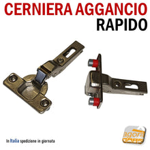 Carica l'immagine nel visualizzatore di Gallery, cerniera salice wurth aggancio rapido con viti alta resistenza e qualità