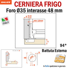 Carica l'immagine nel visualizzatore di Gallery, CERNIERE COMPATTE BASSO INGOMBRO PER MOBILI SALICE