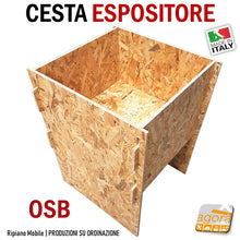 Carica l'immagine nel visualizzatore di Gallery, BANCARELLA SMONTABILE SU MISURA IN LEGNO 60X60 GRANDE OSB NATURALE MODERNA INDUSTRIALE CHIUSA ANTICADUTA