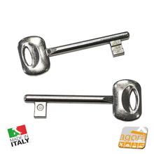 Carica l'immagine nel visualizzatore di Gallery, CHIAVE X SERRATURA PORTA BONAITI PATENT IN METALLO CROMO OPACO NICHELATO OPACO N 8