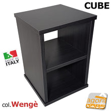 Carica l'immagine nel visualizzatore di Gallery, Comodino Tavolino Panchetta CUBE Servetto Pianetto Table con vano a giorno WENGè