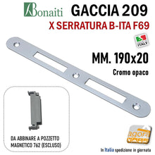 Carica l'immagine nel visualizzatore di Gallery, Riscontro Gaccia 209 Bonaiti 20x190 x Serrature B-ITA Magnetiche Yale F69 Incontro contropiastra