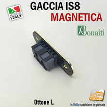 Carica l'immagine nel visualizzatore di Gallery, Riscontro Gaccia Ottone IS8 Magnetico Bonaiti per Serrature B-forty Scrocco Centrale CX Incontro mm 82x22