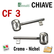 Carica l'immagine nel visualizzatore di Gallery, CF3 N3 chiavi porte porta CHIAVE X SERRATURA PORTA INTERNA BONAITI PATENT IN METALLO CROMO CROMATA PATENT - door keys door KEY X INTERNAL DOOR LOCK BONAITI PATENT METAL PATENT CROME