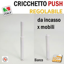 Carica l'immagine nel visualizzatore di Gallery, CRICCHETTO PUSH REGOLABILE PER APERTURA ANTE INVISIBILI MOBILE SENZA MANIGLIA INCASSO CORSA 37 BIANCO B.CO x ante nascoste