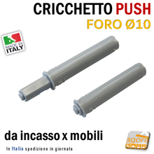 Carica l'immagine nel visualizzatore di Gallery, PUSH CRICCHETTO CLICK CLACK PREMI APRI PER ANTE SENZA MANIGLIE APERTURA INVISIBILE