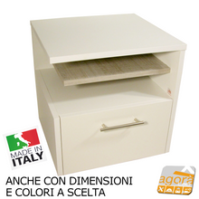 Carica l'immagine nel visualizzatore di Gallery, Comodino Design Moderno Aperto Su misura Bianco con cassetto 2020