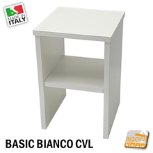 Carica l'immagine nel visualizzatore di Gallery, Comodino BASIC Bianco CVL compatto per alberghi case hotel b&b case vacanze robusto moderno economico