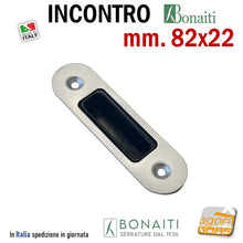 Load image into Gallery viewer, gaccia incontro riscontro contropiastra per serratura meccanica con fondello nero G188 Bonaiti mm 82x22 bordo tondo