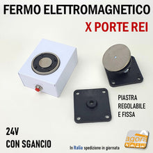 Load image into Gallery viewer, FERMO ELETTROMAGNETICO PER PORTE TAGLIAFUOCO REI CON PULSANTE DI SGANCIO CDVI VIR CON SGANCIO DI SICUREZZA