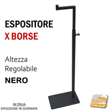 Load image into Gallery viewer, 2Pz ESPOSITORE DA BANCO PER BORSE CON BASE REGOLABILE CM.10x16 H45-67 Nero