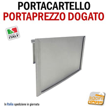 Carica l'immagine nel visualizzatore di Gallery, PORTA CARTELLO PORTAPREZZO DA PARETE ATTACCO DOGATO ARREDO NEGOZI GRIGIO GF ESPOSITORE PREZZI NEGOZI