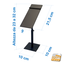 Carica l'immagine nel visualizzatore di Gallery, 2Pz ESPOSITORE DA BANCO PER SCARPE CON BASE REGOLABILE H23-32 Bianco-Nero dimensioni9