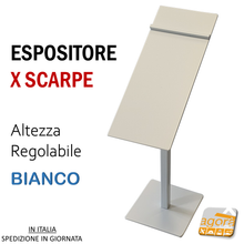 Carica l'immagine nel visualizzatore di Gallery, ESPOSITORE DA BANCO PER SCARPE CON BASE REGOLABILE H23-32 Bianco-Nero 2 pezzi
