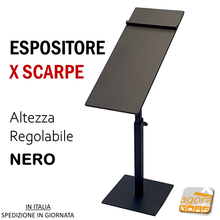 Carica l'immagine nel visualizzatore di Gallery, ESPOSITORE DA BANCO PER SCARPE CON BASE REGOLABILE H23-32 Nero