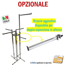 Carica l'immagine nel visualizzatore di Gallery, STENDER ARREDO NEGOZIO ESPOSIZIONE DOPPIA ALTEZZA PER INTIMO ACCESSORI PICCOLI PER GRUCCIA CAPI ABITI VESTITI ABBIGLIAMENTO