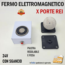 Load image into Gallery viewer, FERMI MAGNETICI ELETTROMAGNETE PER PORTONI REI METALLICI SICUREZZA ANTIFUOCO VIR CDVI