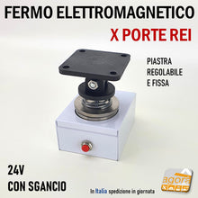 Load image into Gallery viewer, FERMO ELETTRICO REGOLABILE PER PORTE REI A CORRENTE 24VDC IN ACCIAIO BIANCO