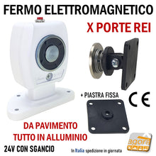 Load image into Gallery viewer, FERMO ELETTROMAGNETICO PER PORTE TAGLIAFUOCO REI DA PAVIMENTO CDVI VIR-P FISSAGGIO A TERRA
