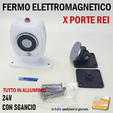 Load image into Gallery viewer, FERMO ELETTROMAGNETICO PER PORTE TAGLIAFUOCO REI DA PAVIMENTO CDVI VIR-P COMPLETO