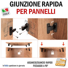 Carica l'immagine nel visualizzatore di Gallery, Giunzione fissaggio interparete rapido per pannelli 90° aggancio-sgancio invisibile senza viti keku fissa zoccolo fissa pannelli per arredamento rivestimenti pareti applicazione di pannelli senza viti a sgancio rapido