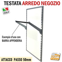 Carica l'immagine nel visualizzatore di Gallery, PANNELLO ARREDO NEGOZIO CAVE P50 L60cm APPENDIABITI PORTA ABITI ATTREZZATURA PARETE PANNELLO FONDALE PARETE ATTREZZATA PER NEGOZI ABBIGLIAMENTO INTIMO ACCESSORI CALZE STAMPELLE ABITI VESTITI CAPI APPESI