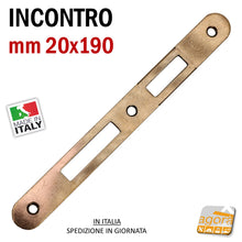 Carica l'immagine nel visualizzatore di Gallery, gaccia incontro bonaiti x serrature porte ricambio colore bronzo roto frontale 20x190 made in italt