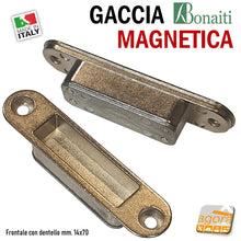 Carica l'immagine nel visualizzatore di Gallery, contropiastra magnetica per serratura porta Bonaiti GF90 SMART FORTY 14x70 70x14 mm 71x15 in metallo GACCIA incontro riscontro