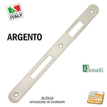 Carica l'immagine nel visualizzatore di Gallery, INCONTRO GACCIA X RICAMBIO SERRATURE PORTE 540T FRONTALE 22X240 BONAITI COLORE ARGENTO BORFO TONDO