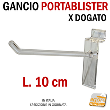 Load image into Gallery viewer, 10Pz GANCI PORTABLISTER 10 CM PER PANNELLO DOGATO PLEX ARREDAMENTO NEGOZIO