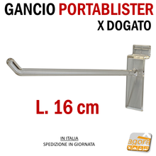 Load image into Gallery viewer, 10Pz GANCI PORTABLISTER 16 CM PER PANNELLO DOGATO PLEX ARREDAMENTO NEGOZIO
