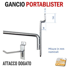 Load image into Gallery viewer, gancio attacco dogato per pannelli dogati attrezzatura negozio arredamenti pareti e centrale