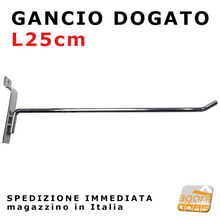 Load image into Gallery viewer, GANCI GANCIO PORTABLISTER 25 CM CROMATI PER PANNELLO DOGATO ARREDAMENTO NEGOZI