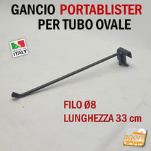 Carica l'immagine nel visualizzatore di Gallery, gancio in filo portablister robusto per carichi pesanti per barra ovale tubo ovale 30x15 35x15