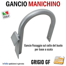 Carica l'immagine nel visualizzatore di Gallery, supporto piegato per collo manichino supporto busto vetrina negozio abbigliamento esposizione abiti vestiti