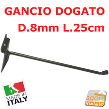 Load image into Gallery viewer, GANCI PORTABLISTER PER PANNELLO DOGATO cm 25 IN FILO D8mm GRIGIO ATTREZZATURA NEGOZIO