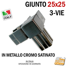 Carica l'immagine nel visualizzatore di Gallery, GIUNTO X TAVOLI E VETRINE 25X25 3-VIE VERT. NICHEL SATINATO NUOVO PER ESPOSITORI best of