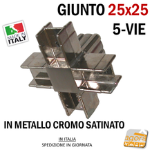 Load image into Gallery viewer, GIUNTO X TAVOLI E VETRINE 25X25 5-VIE NICHEL SATINATO NUOVO PER ESPOSITORI best of