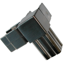 Carica l'immagine nel visualizzatore di Gallery, GIUNTO X TAVOLI E VETRINE 25X25 3-VIE VERT. NICHEL SATINATO NUOVO PER ESPOSITORI top