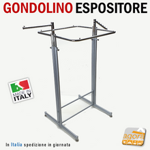 Carica l'immagine nel visualizzatore di Gallery, STENDER ESPOSITORE GONDOLINO APPENDIABITI REGOLABILE ARREDO NEGOZIO ABBIGLIAMENTO PORTABITI
