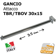 Carica l'immagine nel visualizzatore di Gallery, 25pz GANCI DIRITTI BROCHE ATTREZZATURA NEGOZI 35 CM CROMATI MENSOLA ATTACCO TUBOLARE 350mm