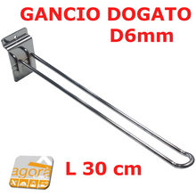 Load image into Gallery viewer, 10pz GANCIO GANCI PORTA BLISTER 30 CM CROMATI X PANNELLO DOGATO ATTREZZATURA NEGOZI BROCHE ARREDO
