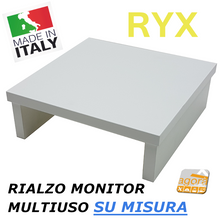 Carica l'immagine nel visualizzatore di Gallery, RIALZO MONITOR PC TV PIANETTO MULTIUSO APPOGGIO SUPPORTO MENSOLA RYX SU MISURA