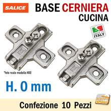 Load image into Gallery viewer, BASE REGOLABILE PER CERNIERE A MOLLA SALICE H0 H3 DA AVVITARE IN ZAMA BASETTA B2R3E BASE A CROCE H00 SPEDIZIONE VELOCE 10 PEZZI SERIE 200