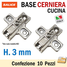 Load image into Gallery viewer, BASE REGOLABILE PER CERNIERE A MOLLA SALICE H0 H3 DA AVVITARE IN ZAMA BASETTA B2R3E BASE A CROCE H03 SPEDIZIONE VELOCE - ALTA