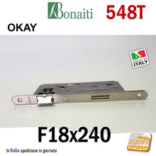 Load image into Gallery viewer, serrature meccaniche tradizionali patent chiave standard bonaiti okay 240x18mm entrata 5cm