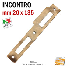 Carica l'immagine nel visualizzatore di Gallery, Riscontro Gaccia 173 Bonaiti 135x20 Bronzo x Serrature Patent Piccola