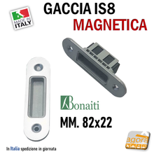 Carica l'immagine nel visualizzatore di Gallery, INCONTRO MAGNETICO PER SERRATURE BONAITI B-FORTY B-ITA ARGENTO GRIGIO CHIARO MM 82X22 MAGNETICA PER PORTE